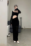 Un morceau velvet lace stitching waist details dress um231ls07 black PUM35